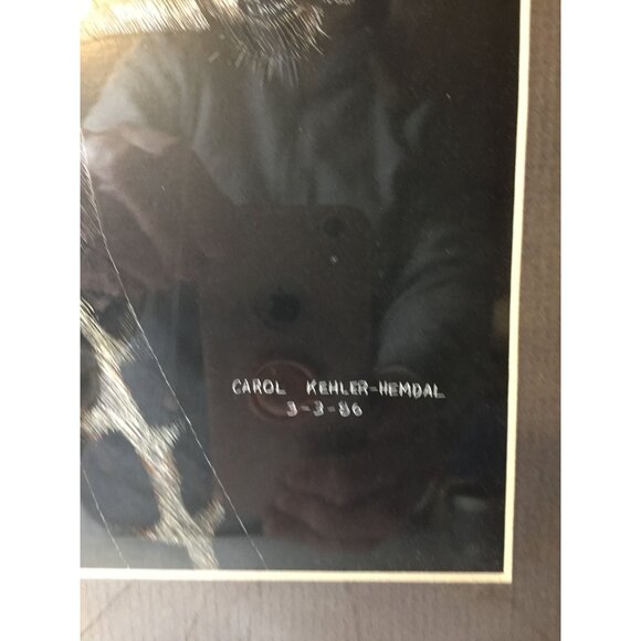 Original Scratchboard Giraffe Portrait by Carol Kehler-Hemdal (1985), Registered - Picture 4 of 14